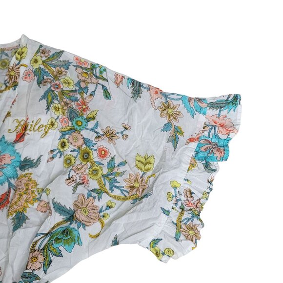 Plum Pretty Sugar Floral Kimono Robe With Belt Embroidered Name "Hailey" Size S - Picture 5 of 6